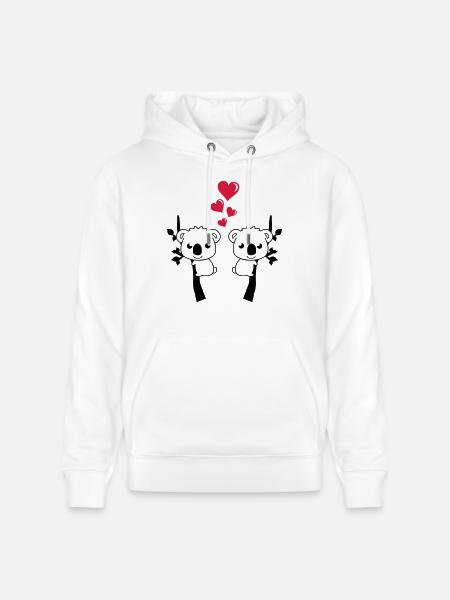 koalas_in_love_001 - Stanley/Stella Unisex Bio-Hoodie CRUISER - Weiß
