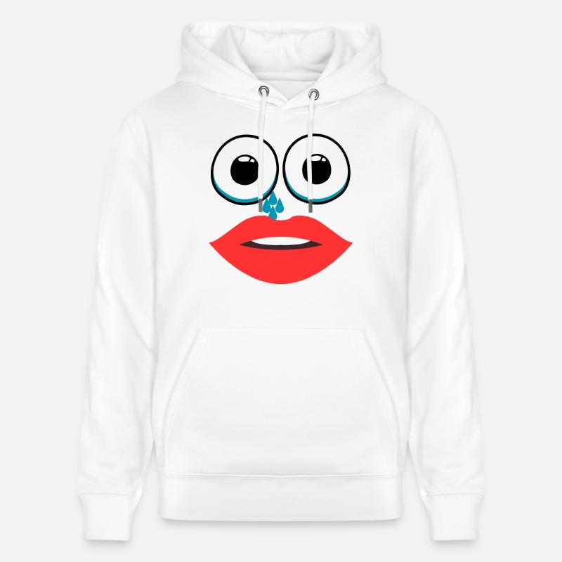 Frau mit weinendem Lippenstift - Stanley/Stella Unisex Bio-Hoodie CRUISER  - Weiß