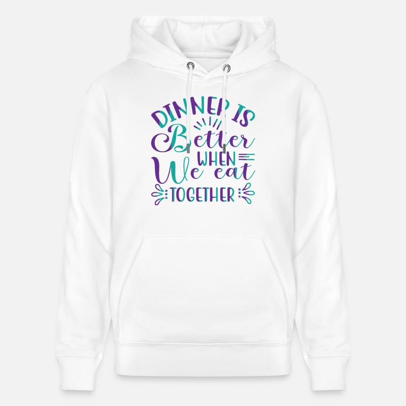 Nous mangeons ensemble - Sweat à capuche bio CRUISER Stanley/Stella Unisexe - blanc