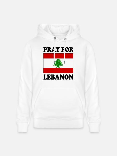 Pray for lebanon - Stanley/Stella CRUISER Unisex Organic Hoodie - white