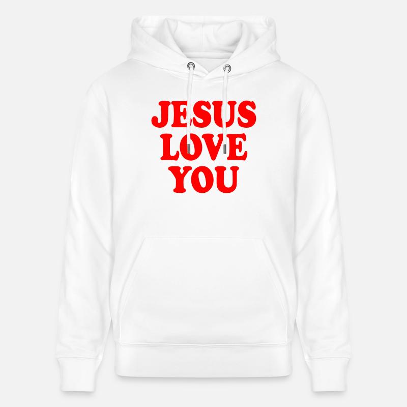 Jesus love you - Sweat à capuche bio CRUISER Stanley/Stella Unisexe - blanc