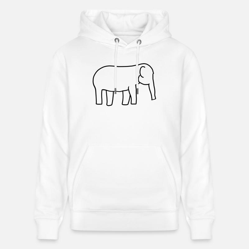 Icône d’animal éléphant - Sweat à capuche bio CRUISER Stanley/Stella Unisexe - blanc