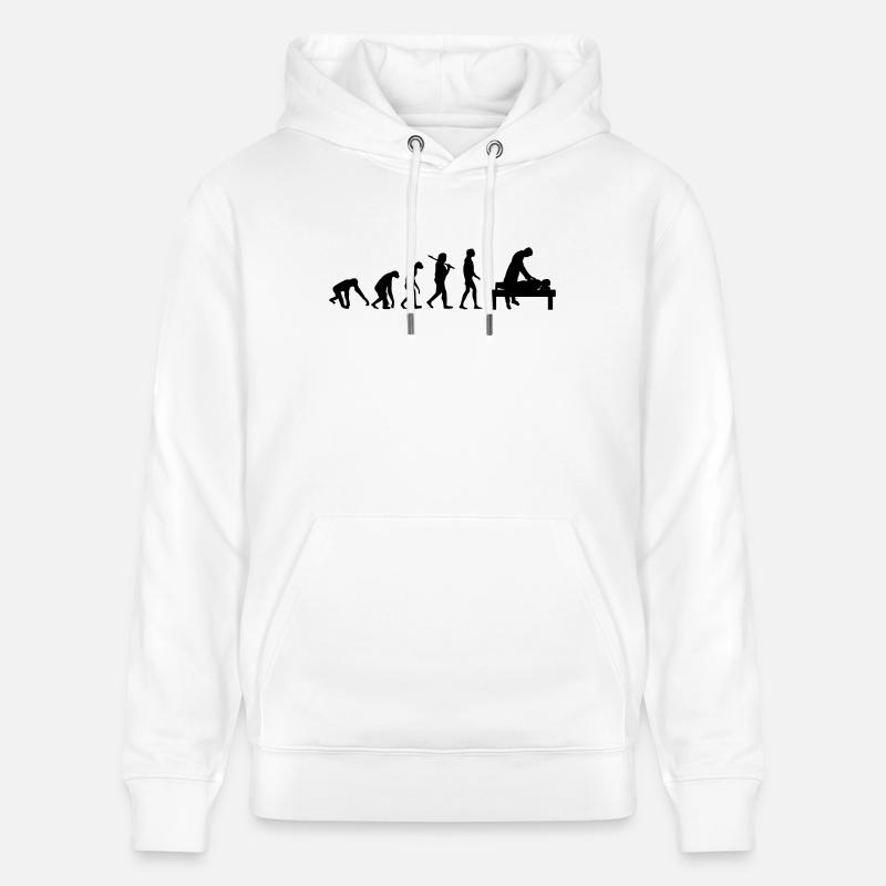 BURNOUT EVOLUTION - Stanley/Stella CRUISER Unisex Organic Hoodie - white