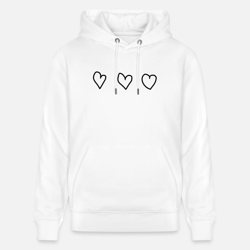 Trois cœurs coeur - Sweat à capuche bio CRUISER Stanley/Stella Unisexe - blanc