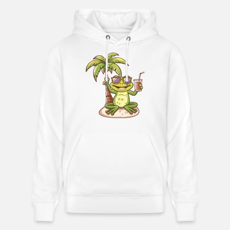 Frosch Sommer Strand Comic - Stanley/Stella Unisex Bio-Hoodie CRUISER  - Weiß