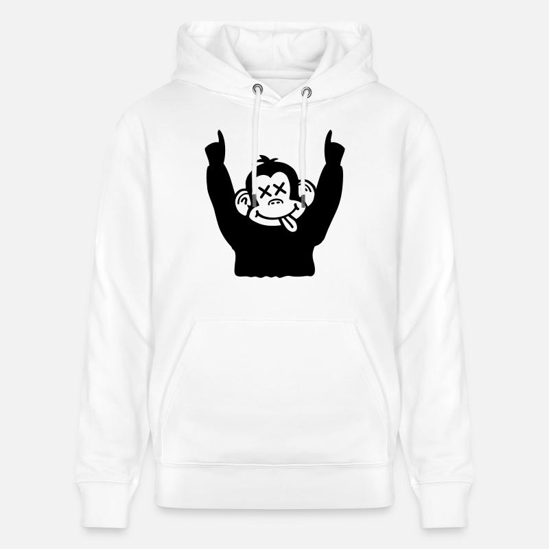 party_monkey_pi1 - Sweat à capuche bio CRUISER Stanley/Stella Unisexe - blanc