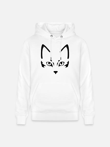 Minimal Katze - Stanley/Stella Unisex Bio-Hoodie CRUISER - Weiß