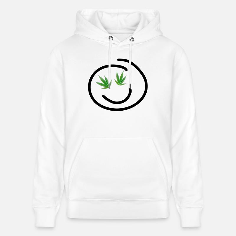 Visage de chanvre heureux - Sweat à capuche bio CRUISER Stanley/Stella Unisexe - blanc