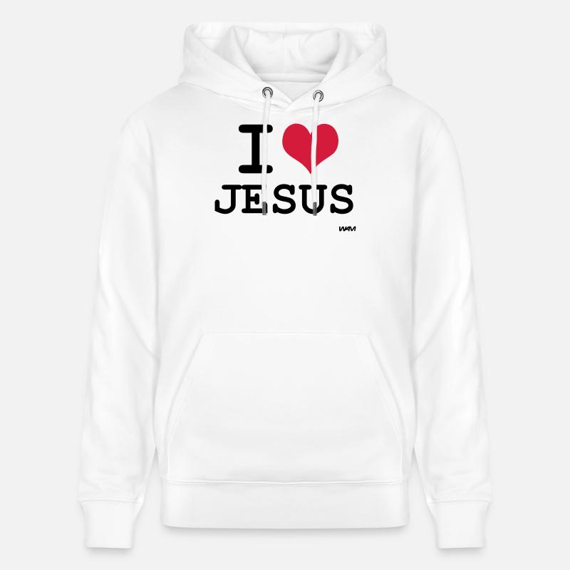 j'aime jésus par wam - Sweat à capuche bio CRUISER Stanley/Stella Unisexe - blanc