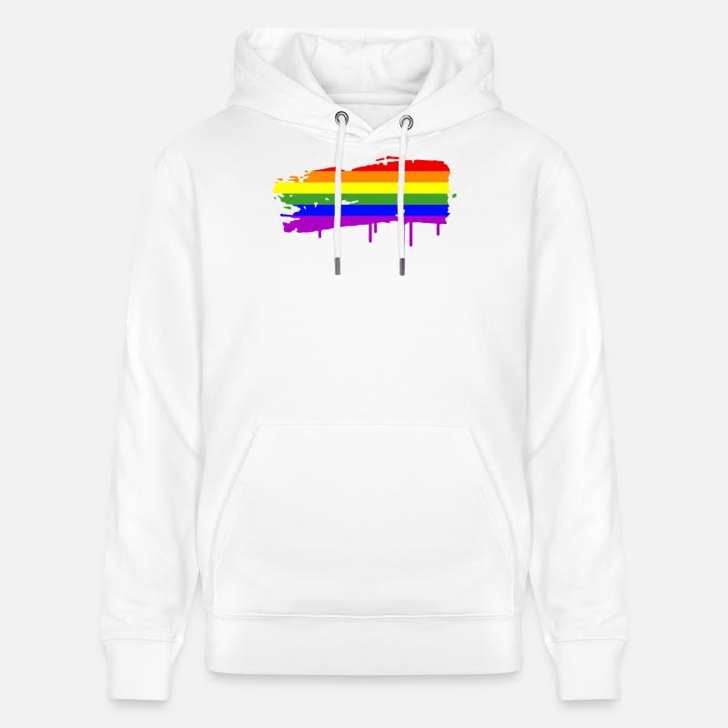 Le drapeau arc en ciel - Sweat à capuche bio CRUISER Stanley/Stella Unisexe - blanc