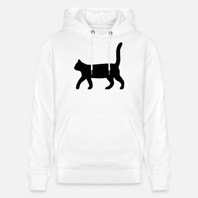 Chat noir - Sweat à capuche bio CRUISER Stanley/Stella Unisexe - blanc