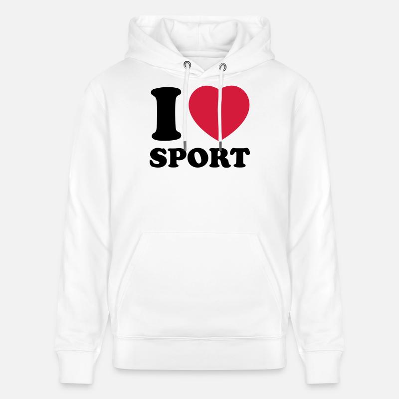 i love sport 2c - Sweat à capuche bio CRUISER Stanley/Stella Unisexe - blanc