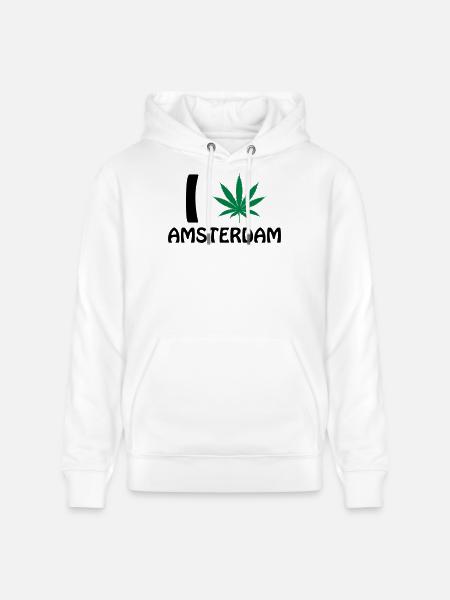 I Love Amsterdam - Stanley/Stella CRUISER Unisex Organic Hoodie - white