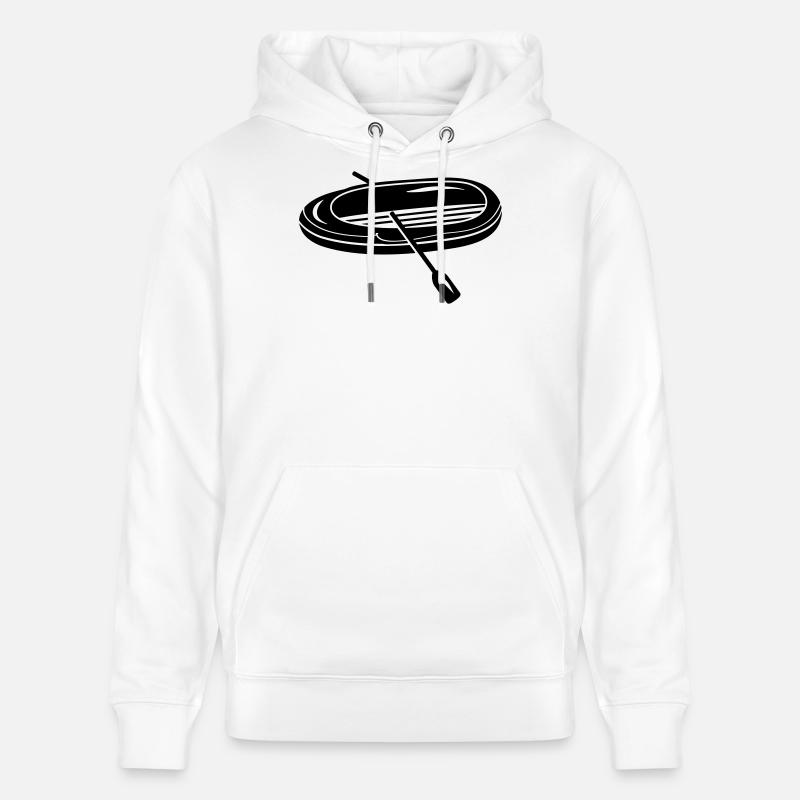 Schlauchboot mit zwei Paddel - Stanley/Stella Unisex Bio-Hoodie CRUISER  - Weiß