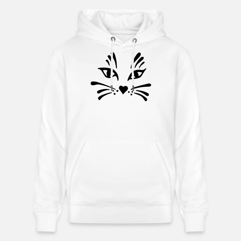 tête de chat simplifiée - Sweat à capuche bio CRUISER Stanley/Stella Unisexe - blanc