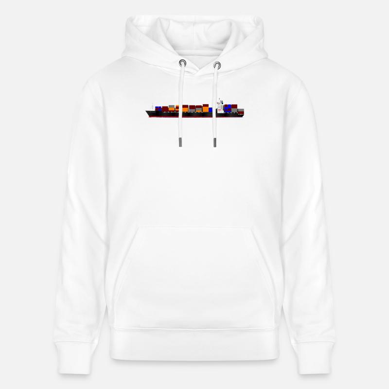 Container Ship - Sweat à capuche bio CRUISER Stanley/Stella Unisexe - blanc