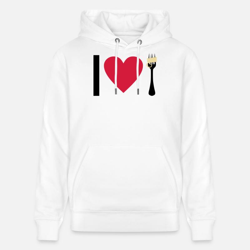 I love Pasta - Sweat à capuche bio CRUISER Stanley/Stella Unisexe - blanc