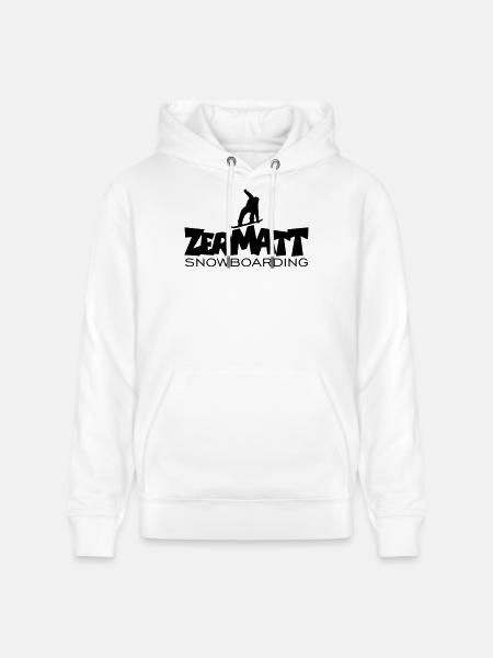 Zermatt Snowboarding - Sweat à capuche bio CRUISER Stanley/Stella Unisexe - blanc