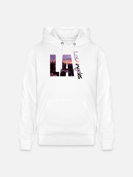 LA - Los Angeles skyline - Stanley/Stella CRUISER Unisex Organic Hoodie - white