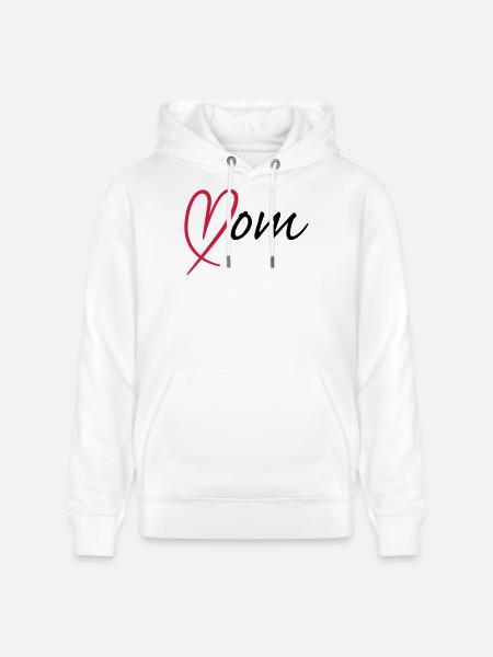 Mom Heart | Herz - Stanley/Stella CRUISER Unisex Organic Hoodie - white