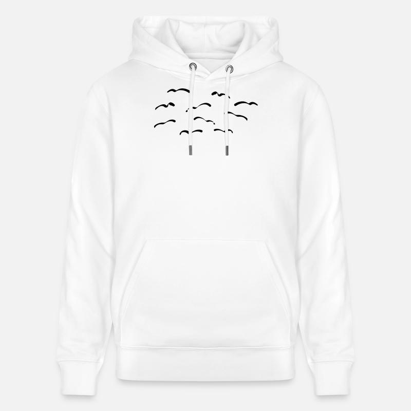 Oiseaux - Sweat à capuche bio CRUISER Stanley/Stella Unisexe - blanc