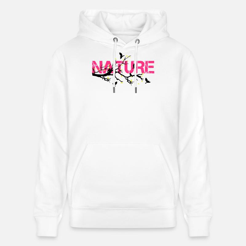 Nature en Rose Éclatante - Sweat à capuche bio CRUISER Stanley/Stella Unisexe - blanc