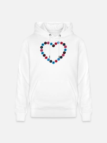 Heart of flowers - Stanley/Stella CRUISER Unisex Organic Hoodie - white