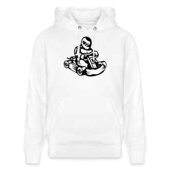 Kart Rennauto - Stanley/Stella Unisex Bio-Hoodie CRUISER  - Weiß - Vorne - Alina (178cm) & Michal (187cm)