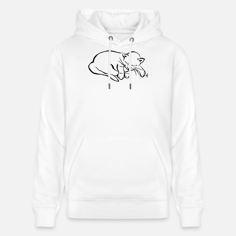 Mon petit chat dort - Sweat à capuche bio CRUISER Stanley/Stella Unisexe - blanc