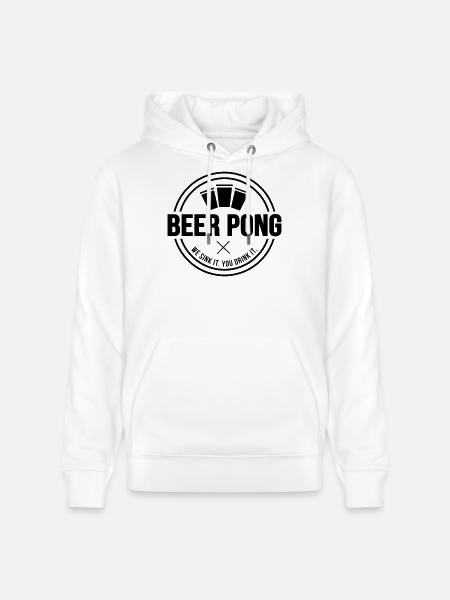 Beer Pong Logo V - Stanley/Stella CRUISER Unisex Organic Hoodie - white
