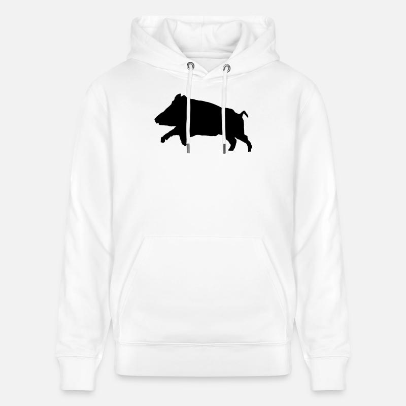 Tshirt sanglier personnalisable - Sweat à capuche bio CRUISER Stanley/Stella Unisexe - blanc
