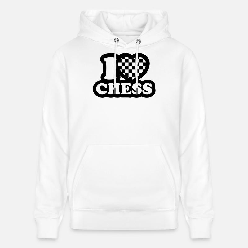 I love chess - J'aime échecs - Sweat à capuche bio CRUISER Stanley/Stella Unisexe - blanc