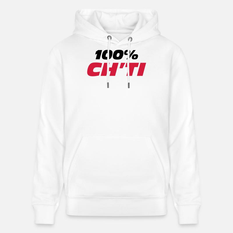 100% Ch'ti - Sweat à capuche bio CRUISER Stanley/Stella Unisexe - blanc