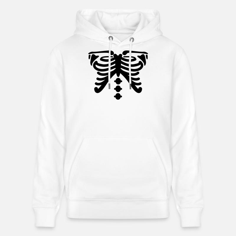 squelette - Sweat à capuche bio CRUISER Stanley/Stella Unisexe - blanc