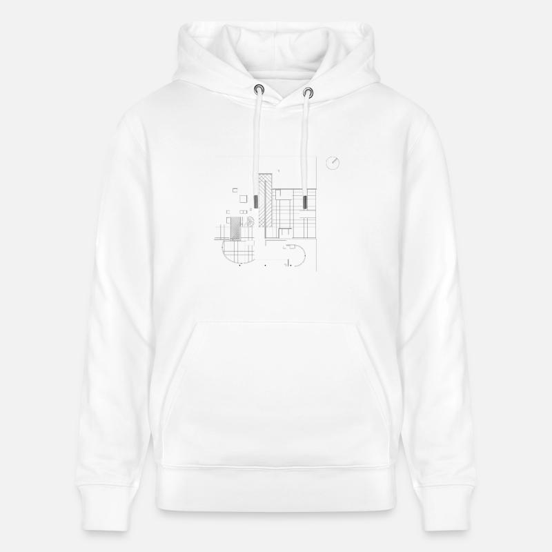 ARCHITECTURE Plan - Sweat à capuche bio CRUISER Stanley/Stella Unisexe - blanc