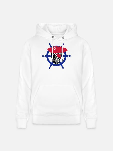 skull pirate - Sweat à capuche bio CRUISER Stanley/Stella Unisexe - blanc