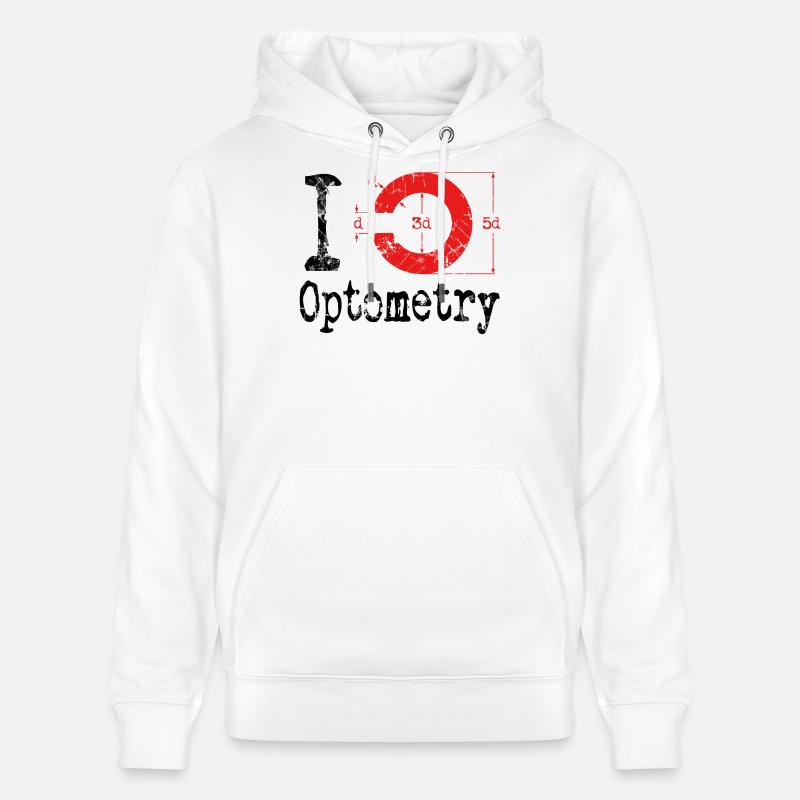 J'adore l'optométrie Optométriste - Sweat à capuche bio CRUISER Stanley/Stella Unisexe - blanc