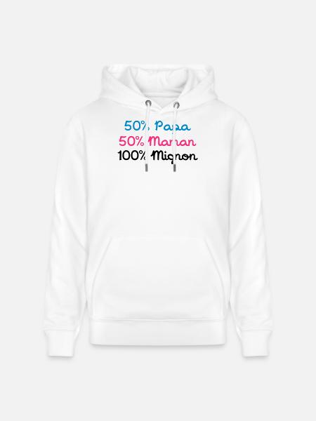 Papa 50% 50% 100% Nette Mom - Stanley/Stella Unisex Bio-Hoodie CRUISER - Weiß