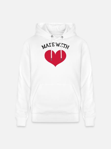 made with love - Stanley/Stella CRUISER Unisex Organic Hoodie - white