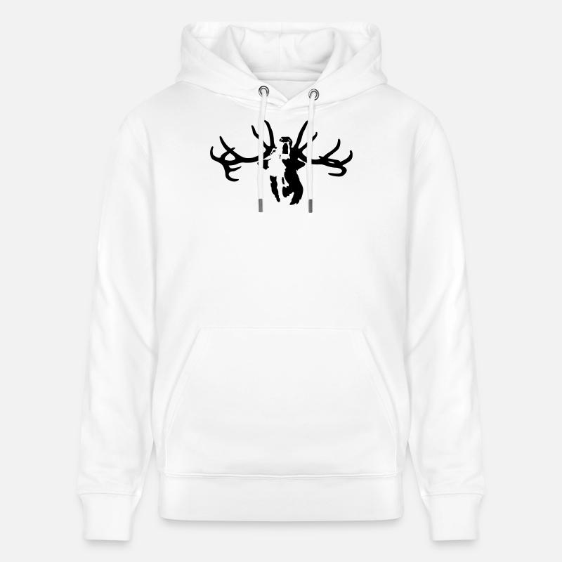 cerf - Sweat à capuche bio CRUISER Stanley/Stella Unisexe - blanc