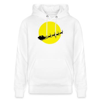 Babbo Natale in una Luna Piena - Felpa con cappuccio ecologica unisex CRUISER di Stanley/Stella - bianco - Fronte - Alina (178cm) & Michal (187cm)