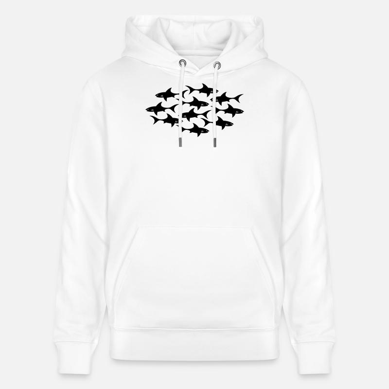 requin - Sweat à capuche bio CRUISER Stanley/Stella Unisexe - blanc