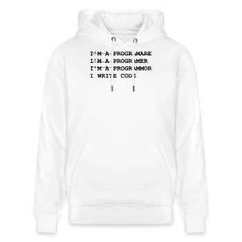 Geek - Stanley/Stella Unisex Bio-Hoodie CRUISER  - Weiß - Vorne - Alina (178cm) & Michal (187cm)