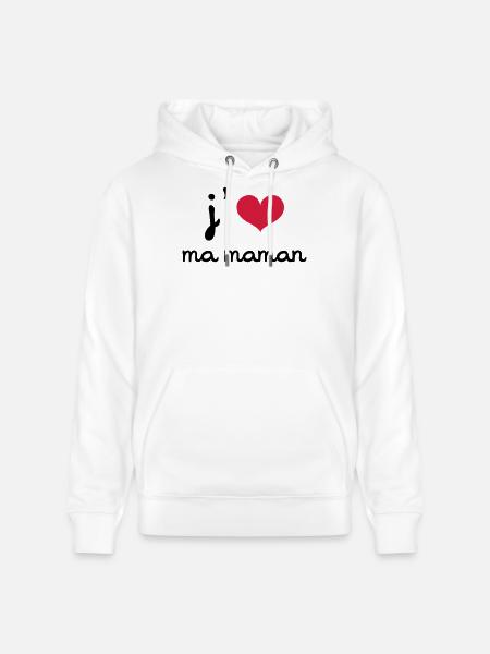 J'aime ma Maman - Sweat à capuche bio CRUISER Stanley/Stella Unisexe - blanc
