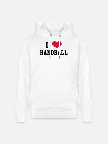 I Love Handball - Stanley/Stella CRUISER Unisex Organic Hoodie - white