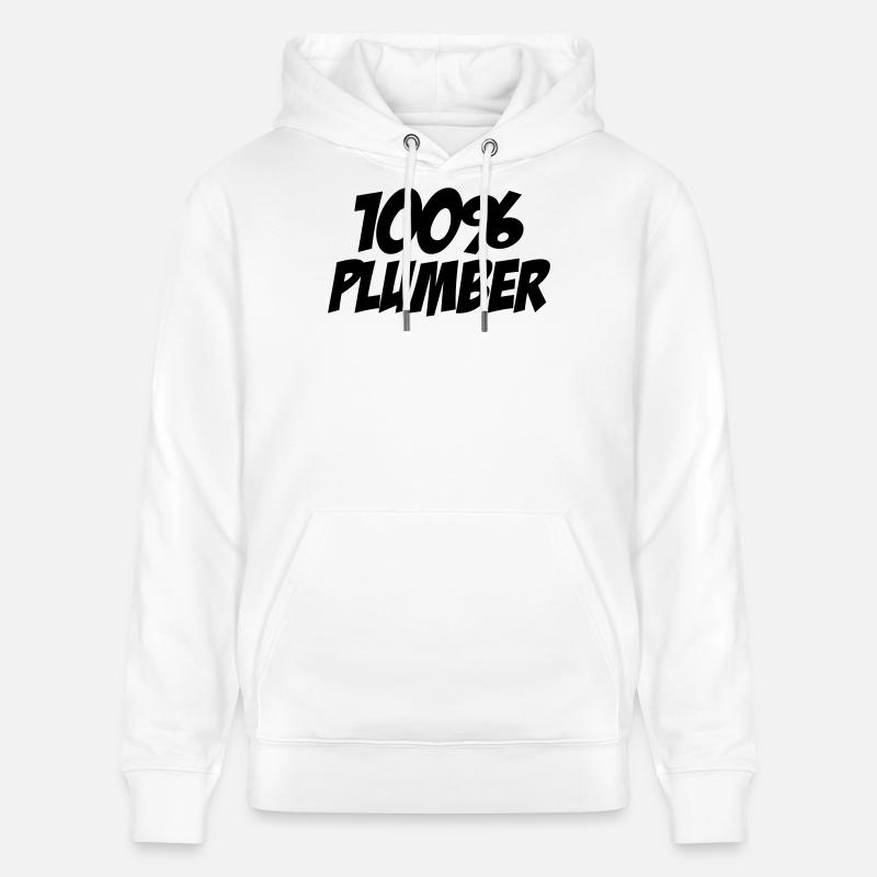100% Plumber - Sweat à capuche bio CRUISER Stanley/Stella Unisexe - blanc