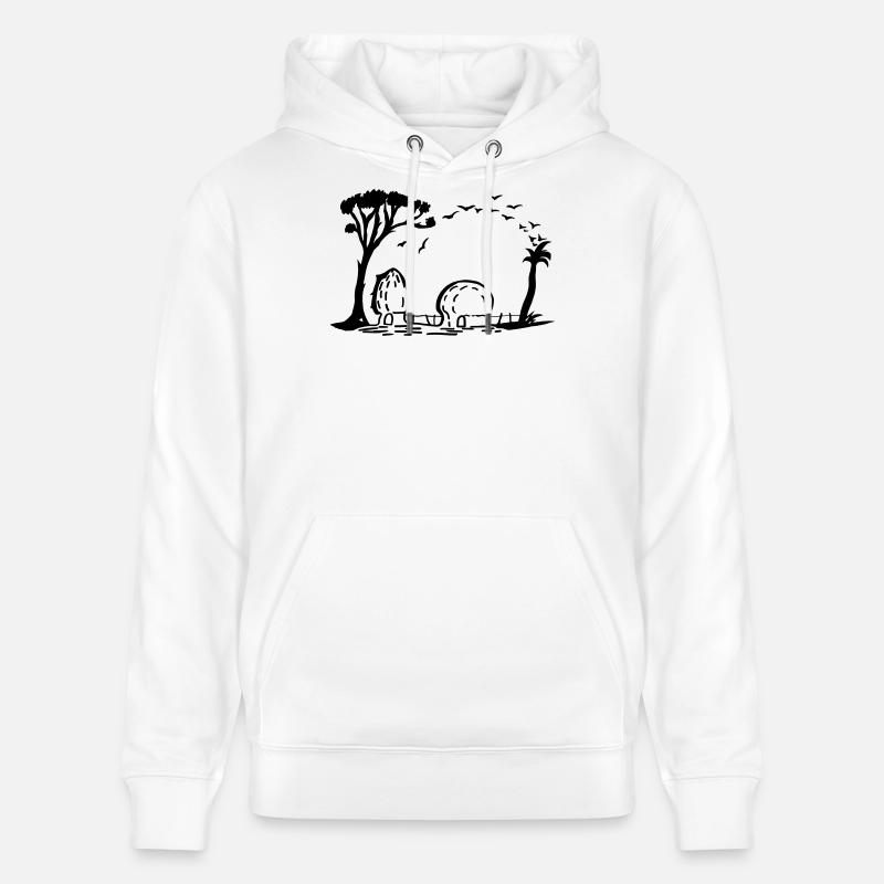 Elefant Dorf Optische Täuschung - Stanley/Stella Unisex Bio-Hoodie CRUISER - Weiß