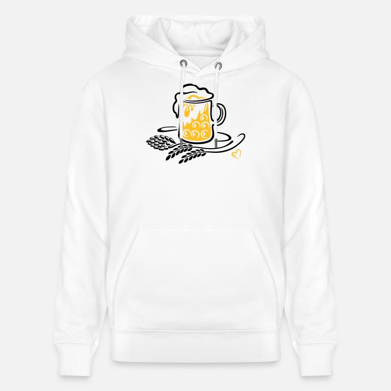 Bière Bière Mug Houblon Blé - Sweat à capuche bio CRUISER Stanley/Stella Unisexe - blanc