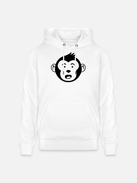 Cute Monkey Head – Funny Monkey Design - Stanley/Stella CRUISER Unisex Organic Hoodie - white
