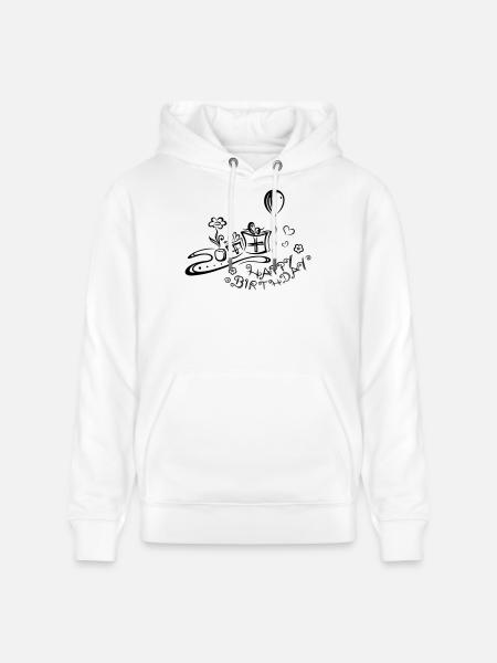 Happy Birthday motif, Congratulations - Stanley/Stella CRUISER Unisex Organic Hoodie - white